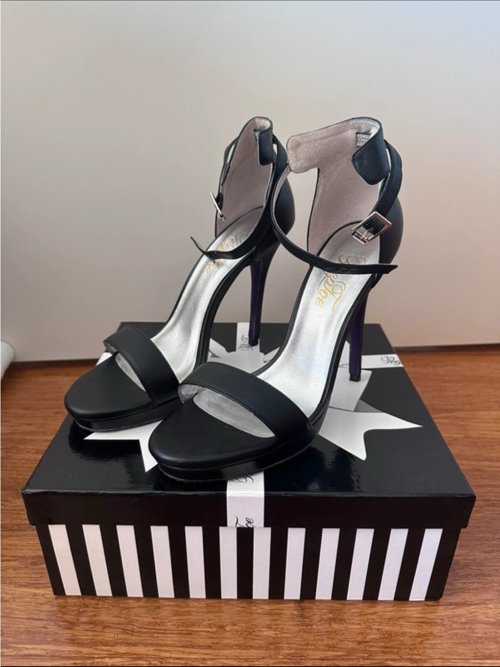 Elegant Black Ankle-Strap High Heels